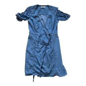 Madewell Light Blue Denim Wrap Dress